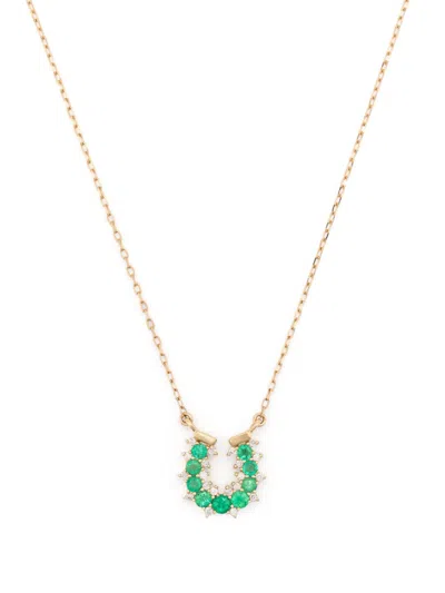 Adina Reyter 14kt Yellow Gold Horseshoe Diamond Pendant Necklace