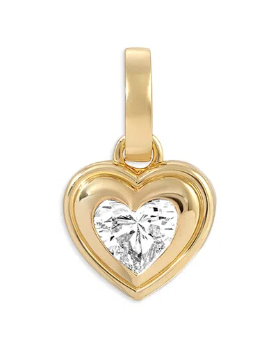 Adina Reyter 14k Yellow Gold Lab Grown Diamond Groovy Heart Hinged Charm Pendant