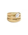 Adina Reyter 14k Yellow Gold Lab Grown Diamond Pear Groovy Era Ring