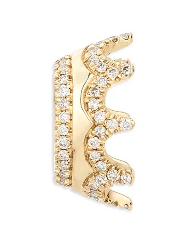 Adina Reyter 14k Yellow Gold Pave Diamond Crown Big Bead, 0.3 Ct. T. W.
