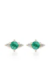 ADINA REYTER 14K YELLOW GOLD TRIO DIAMOND AND EMERALD EARRINGS