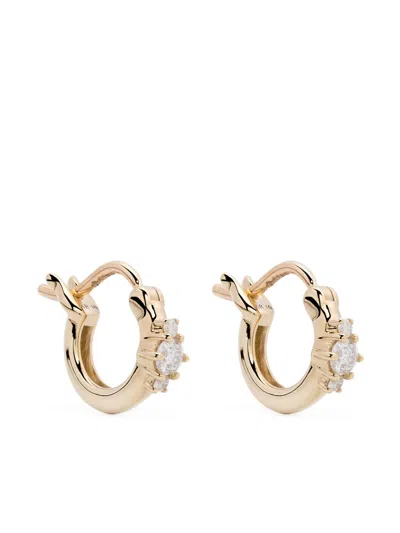 Adina Reyter 14k Yellow Gold Trio Diamond Huggie-hoop Earrings