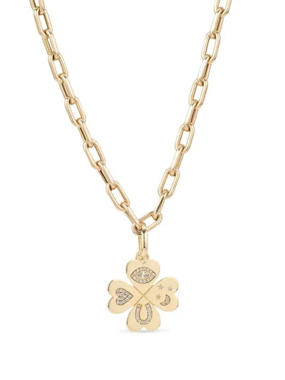 Adina Reyter 14kt Yellow Gold Clover Diamond Necklace