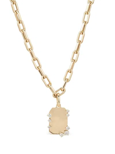 Adina Reyter 14kt Yellow Gold Dog Tag Diamond Necklace