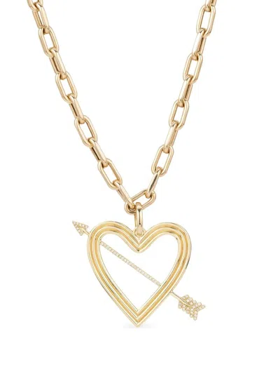 Adina Reyter 14kt Yellow Gold Heart And Arrow Diamond Necklace