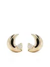 Adina Reyter Gold Super Tiny Moon Diamond Earrings In Gold