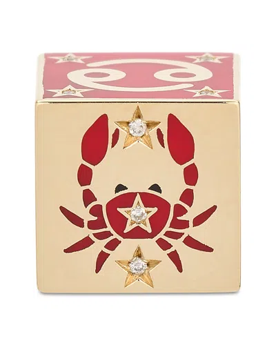 Adina Reyter 9k Cancer Zodiac Diamond & Ceramic Block Big Bead In Yellow