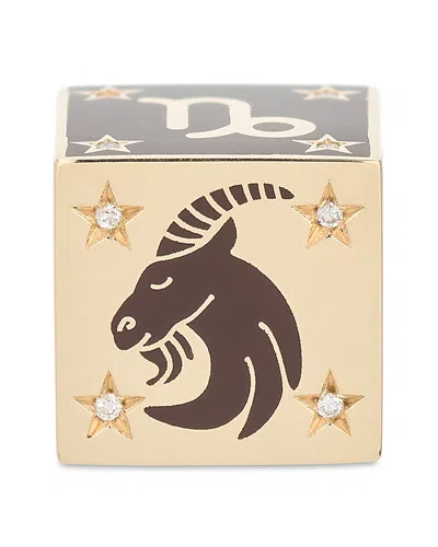 Adina Reyter 9k Capricorn Zodiac Diamond & Ceramic Block Big Bead In Gold