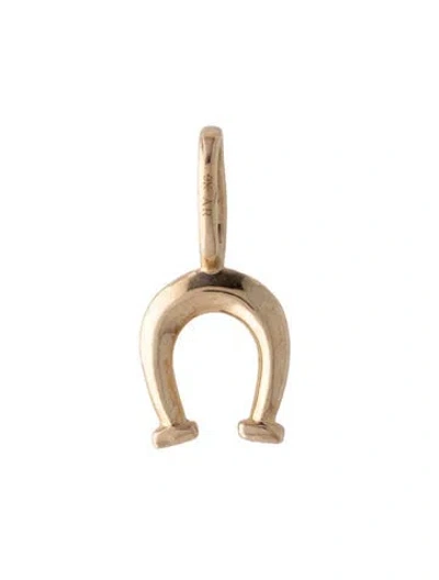 Pre-owned Adina Reyter 9k Diamond Horseshoe Mini Charm In Multi
