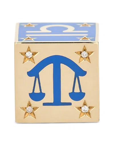 Adina Reyter 9k Libra Zodiac Diamond & Ceramic Block Big Bead In Gold