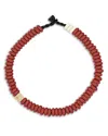 Adina Reyter 9k Yellow Gold & Diamond Big Bead Year Of The Snake Necklace, 16 In Red