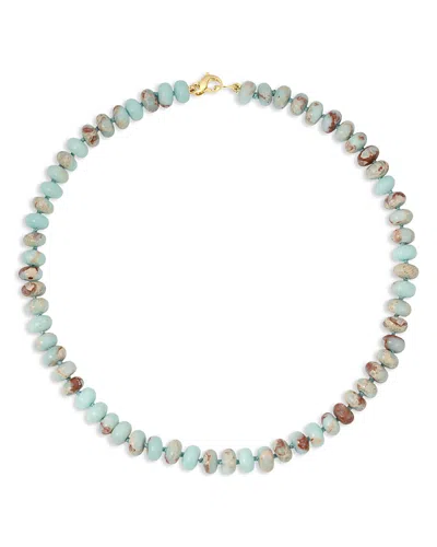 Adina Reyter 9k Yellow Gold Aqua Terra Jasper Lunar Landing Collar Necklace, 16 In Multi