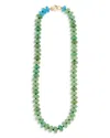 Adina Reyter 9k Yellow Gold Blue Quartz & Green Aventurine Collar Necklace In Green