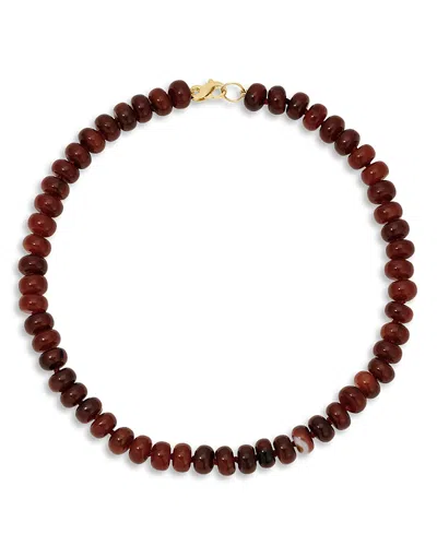 Adina Reyter 9k Yellow Gold Carnelian Cinnamon Spice Collar Necklace, 16 In Burgundy