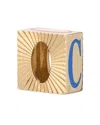 Adina Reyter 9k Yellow Gold Ceramic Initial Fluted Big Bead Pendant