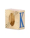 Adina Reyter 9k Yellow Gold Ceramic Initial Fluted Big Bead Pendant