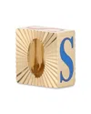 Adina Reyter 9k Yellow Gold Ceramic Initial Fluted Big Bead Pendant