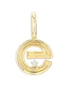 Adina Reyter 9k Yellow Gold Diamond Groovy Initial Charm Pendant In E