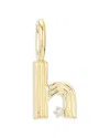 Adina Reyter 9k Yellow Gold Diamond Groovy Initial Charm Pendant In H