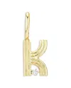 Adina Reyter 9k Yellow Gold Diamond Groovy Initial Charm Pendant