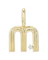 Adina Reyter 9k Yellow Gold Diamond Groovy Initial Charm Pendant In M