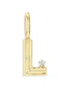 Adina Reyter 9k Yellow Gold Diamond Groovy Initial Charm Pendant In L