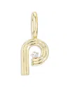 Adina Reyter 9k Yellow Gold Diamond Groovy Initial Charm Pendant