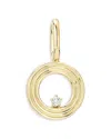 Adina Reyter 9k Yellow Gold Diamond Groovy Initial Charm Pendant In O