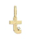 Adina Reyter 9k Yellow Gold Diamond Groovy Initial Charm Pendant In T
