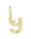 Adina Reyter 9k Yellow Gold Diamond Groovy Initial Charm Pendant