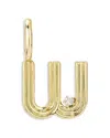 Adina Reyter 9k Yellow Gold Diamond Groovy Initial Charm Pendant In W