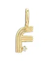 Adina Reyter 9k Yellow Gold Diamond Groovy Initial Charm Pendant In F