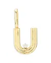 Adina Reyter 9k Yellow Gold Diamond Groovy Initial Charm Pendant In U