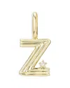 Adina Reyter 9k Yellow Gold Diamond Groovy Initial Charm Pendant In Z