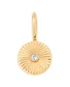 Adina Reyter 9k Yellow Gold Diamond Groovy Rays Mini Charm Pendant In Gold