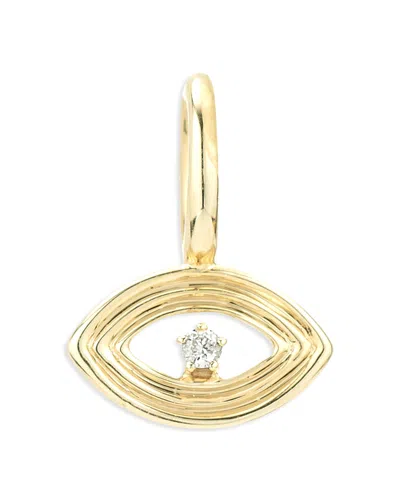 Adina Reyter 9k Yellow Gold Groovy Diamond Evil Eye Mini Bead Charm, 0.01 Ct. T. W.