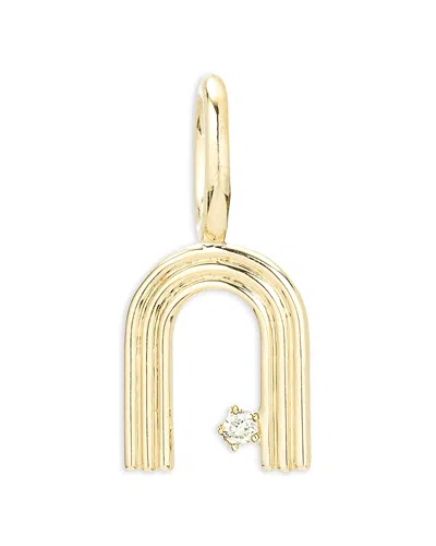Adina Reyter 9k Yellow Gold Groovy Diamond N Initial Mini Bead Charm, 0.01 Ct. T. W.