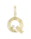 Adina Reyter 9k Yellow Gold Diamond Groovy Initial Charm Pendant In Gold