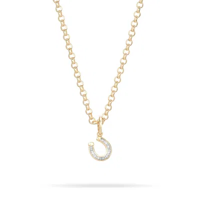 Adina Reyter Baguette Horseshoe Chain Necklace In Gold