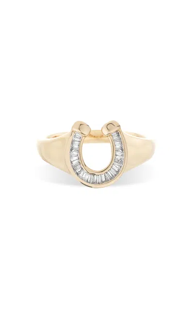 ADINA REYTER BAGUETTE HORSESHOE SIGNET RING