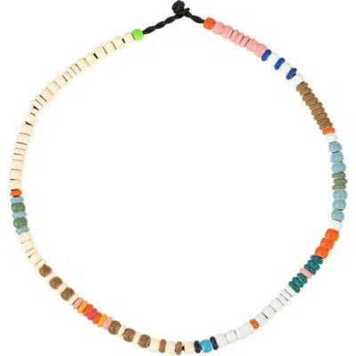Adina Reyter Bead Party Enamel Boardwalk Necklace In Silver