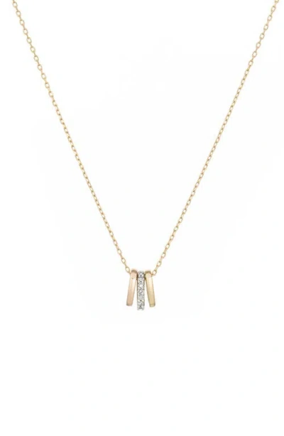 Adina Reyter 14k Yellow And Rose Gold Bead Party Diamond Three's Company Necklace, 16 In Gold/rose Gold
