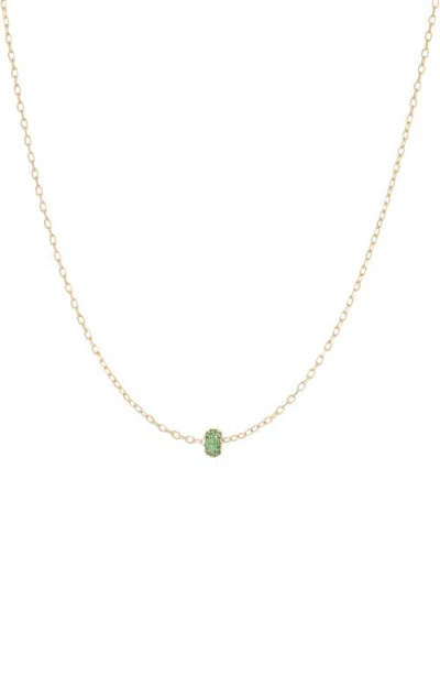 Adina Reyter Bead Party Wide Pavé Emerald Necklace In Yellow