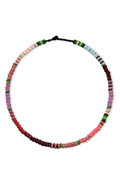 Adina Reyter Bouquet Mini Beaded Necklace In Purple