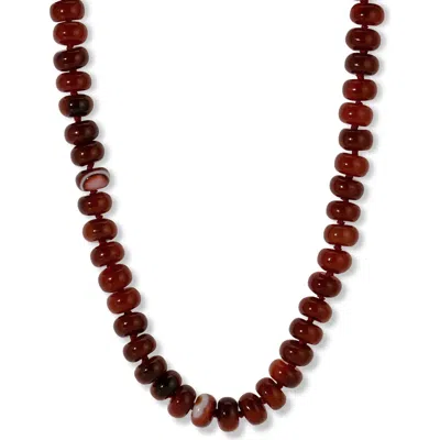 Adina Reyter Carnelian Beaded Necklace In Brown