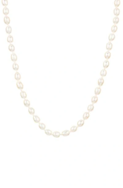Adina Reyter Chunky Genuine Seed Pearl Necklace In Metallic