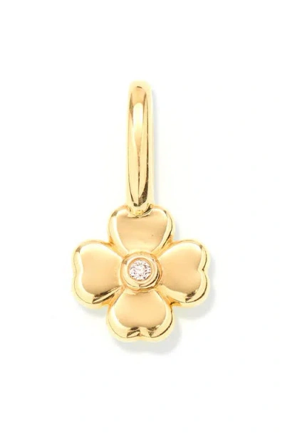 Adina Reyter Diamond Clover Charm In Gold