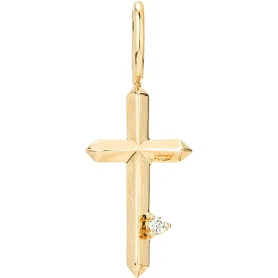 Adina Reyter Diamond Cross Charm In Gold