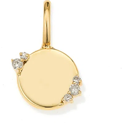 Adina Reyter Diamond Dog Tag Charm In Gold
