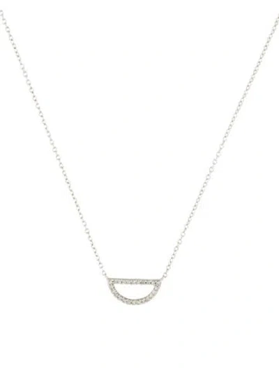 Pre-owned Adina Reyter Diamond Half Circle Pendant Necklace, 17" In Multi